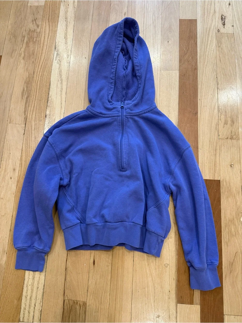 Gap size 8 cropped Half-Zip Hooded Sweatshirt in Periwinkle